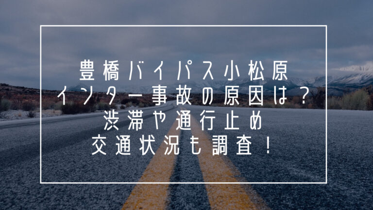 豊橋バイパス　小松原インター　事故　原因　渋滞　通行止め　交通状況
