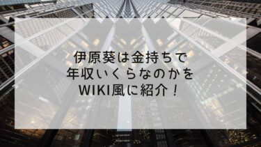 伊原葵は金持ちで年収いくらなのかをwiki風に紹介！